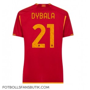 AS Roma Paulo Dybala #21 Replika Hemmatröja Damer 2023-24 Kortärmad